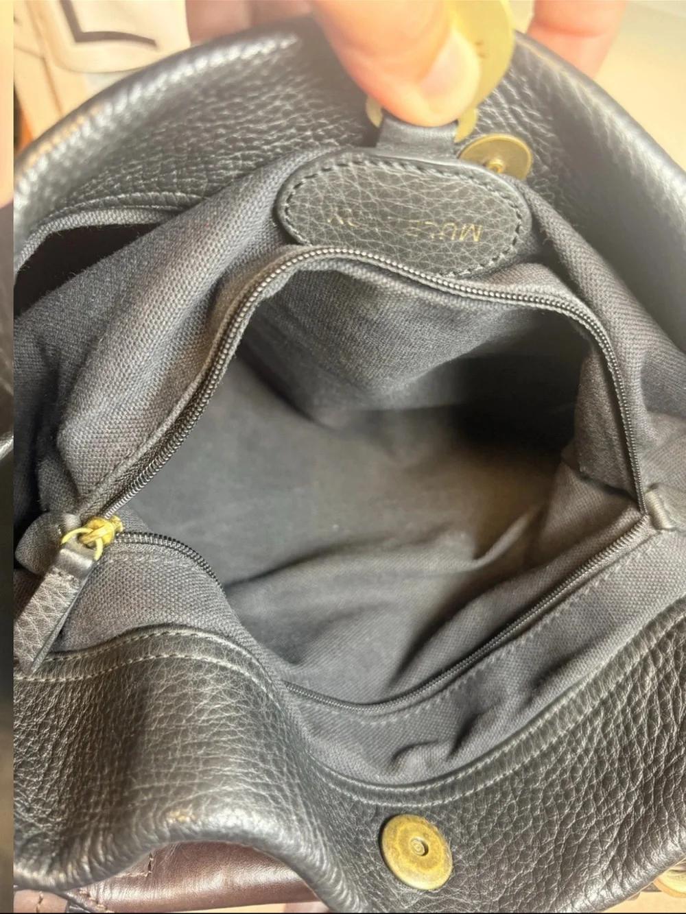 Mulberry Dark Brown Pebbled Leather Hobo with Brass Plaque